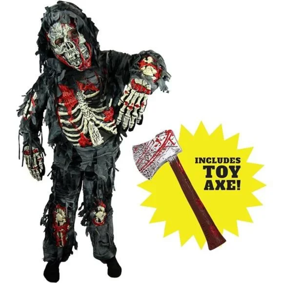 Scary Halloween Zombie Costume Monsters Costume with Toy Axe